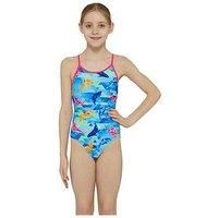 Zoggs Junior Girls Dolphine Sback Swimsuit - Blue