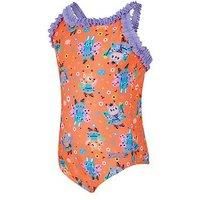 Zoggs Kids Girls Tinker Ruffle Crossback Swimsuit - Orange
