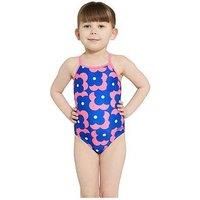 Zoggs Kids Girls Disco Vibe Tex Back Swimsuit - Blue