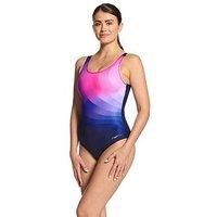 Zoggs Zephyr Scoopback Swimsuit - Blue/Multi