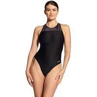 Zoggs Women'S Terrain Zip Back Swimsuit - Black