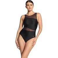 Zoggs Women'S Rustique Mesh V Back Swimsuit - Black