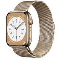 APPLE Watch Series 8 Cellular  Gold Stainless Steel with Gold Milanese Loop, 45 mm, Stainless Steel