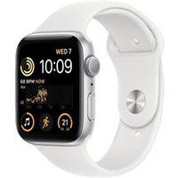 Apple Watch Series 8 (GPS + Cellular 45mm) Smart watch - Silver Aluminium Case with White Sport Band - Regular. Fitness Tracker, Blood Oxygen & ECG Apps, Water Resistant