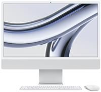 Apple 2023 iMac all-in-one desktop computer with M3 chip: 8-core CPU, 8-core GPU, 24-inch 4.5K Retina display, 8GB unified memory, 256GB SSD storage, matching accessories. Works with iPhone; Silver