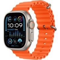 Apple Watch Ultra 2 [GPS + Cellular 49mm] Smartwatch with Rugged Titanium Case & Orange Ocean Band One Size. Fitness Tracker, Precision GPS, Action Button, Extra-Long Battery Life