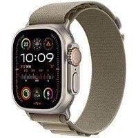 Apple Watch Ultra 2 [GPS + Cellular 49mm] Smartwatch with Rugged Titanium Case & Olive Alpine Loop Small. Fitness Tracker, Precision GPS, Action Button, Extra-Long Battery Life