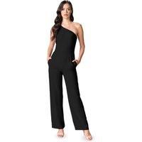Tiffany Asymmetrical Wide Leg Jumpsuit-Plain