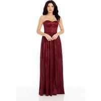 Audrina Strapless Pleated Gown-Plain
