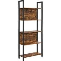 SONGMICS Vasagle Bookshelf Storage Shelf Kitchen Shelf With 5 Shelves - Rustic Brown And Black