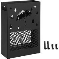 Songmics 4 Hooks Umbrella Stand With Removable Water Drip Tray - Black