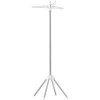 Songmics Clothes Drying Rack With 3 Rotatable Arms For Hangers white And Silver, Silver