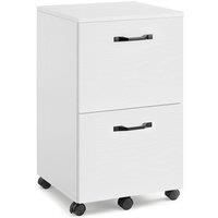 VASAGLE 2-Drawer Filing Cabinet, Mobile File Cabinet for Home Office, Small Rolling Filing Cabinet, Printer Stand, for A4, Letter-Size Files, Hanging File Folders, White OFC040W46