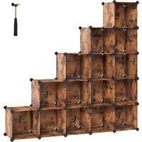 Songmics 16-cube Storage Unit rustic Brown
