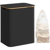 Songmics 2-section Large Laundry Hamper 130L ink Black, Black