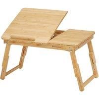 Songmics Bamboo Lap Desk With 5 Adjustable Tilting Angles - Natural