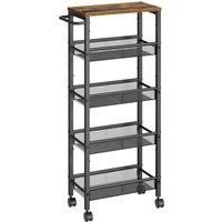Vasagle 5-shelf Trolley Rustic Brown And Black
