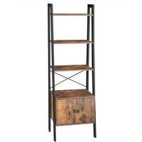 Vasagle Ladder Shelf With Cupboard Rustic Brown