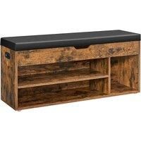 SONGMICS Vasagle Shoe Bench With Cushion Load Capacity 150 Kg - Rustic Brown