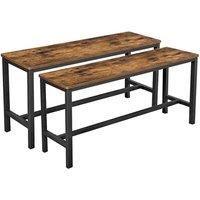 SONGMICS Vasagle Set Of 2 Table Benches - Rustic Brown, Brown