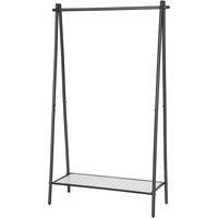 Songmics Garment Rack With Hanging Rail And Bottom Shelf - Matte Black, Black