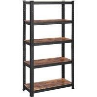 Songmics Shelving Unit 650 Kg Load Capacity 130 Kg Per Shelf - Rustic Brown And Black