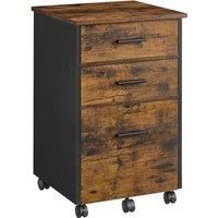 Vasagle File Cabinet With 3 Drawers Rustic Brown And Black