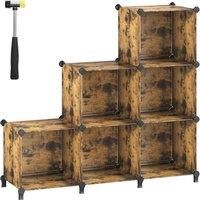 Songmics Storage Cubes Set Of 6 Rustic Brown And Black