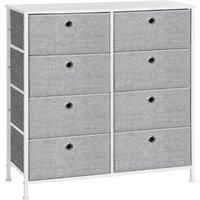 Songmics Storage Unit With 8 Easy Pull Fabric Drawers light Grey And White