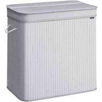 Songmics Laundry Hamper With Lid And Handles 150 L dove Grey