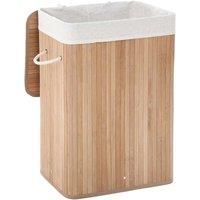 Songmics 72L Bamboo Foldable Storage Hamper With Removable Washable Lining - Natural
