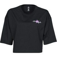 Converse  CHUCK INSPIRED HYBRID FLOWER OVERSIZED CROPPED TEE  women's T shirt in Black