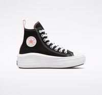 Converse Chuck Taylor All Star Move Sneaker, Black/Pink Salt/White, 7 UK