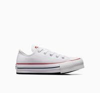 Converse Chuck Taylor All Star EVA Lift Canvas Platform Sneaker, White/Garnet/Navy, 3 UK Child