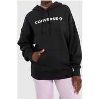 Converse wordmark fleece hoodie in black