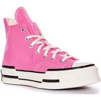 Converse A05466C Chuck 70 Plus Lace up Hi Top Trainers In Pink Size UK 3 - 8