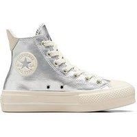 Converse Womens Lift Hi Top Trainers - Silver