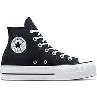 Converse Womens Lift Wide Foundation High Tops Trainers - Black/White