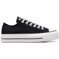 Converse Womens Lift Wide Foundation Ox Trainers - Black/Black