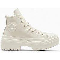 Converse Womens Chuck Taylor All Star Lugged Heel Leather Hi - Light Grey
