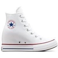 Converse all star classic wedge trainers in white