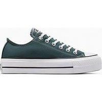 Converse Womens Chuck Taylor All Star Lift Canvas Ox - True Nature/Natural Ivory/Black - Green