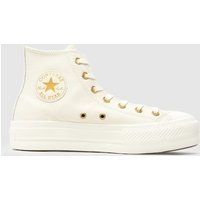 Converse Womens Chuck Taylor All Star Lift Leather Hi Tops - Light Grey
