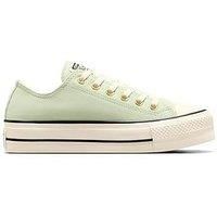 Converse Women'S Chuck Taylor All Star Lift Suede Ox Trainers - Green