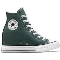 Converse Womens Chuck Taylor All Star Wedge Canvas Hi True Nature/White/Green
