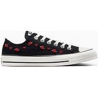 Converse All Star Ox Valentines Trainers in Black & Red