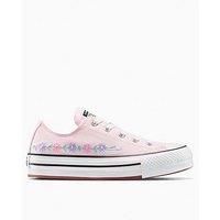 Converse Junior Eva Lift Ox Trainers - White/Lt Jellyfish Jitter/Viol