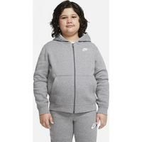 Nike Sportswear Club Fleece Older Kids' (Boys') Full-Zip Hoodie (Extended Size) - Grey