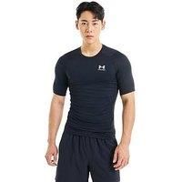 Under Armour UA HG Armour Comp SS, short-sleeved sports t-shirt for men, comfortable and lightweight gym clothes for workouts Mens, Black / White, XL