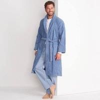 Lands' End Men's Turkish Terry Bath Robe in Blue | Size: XL